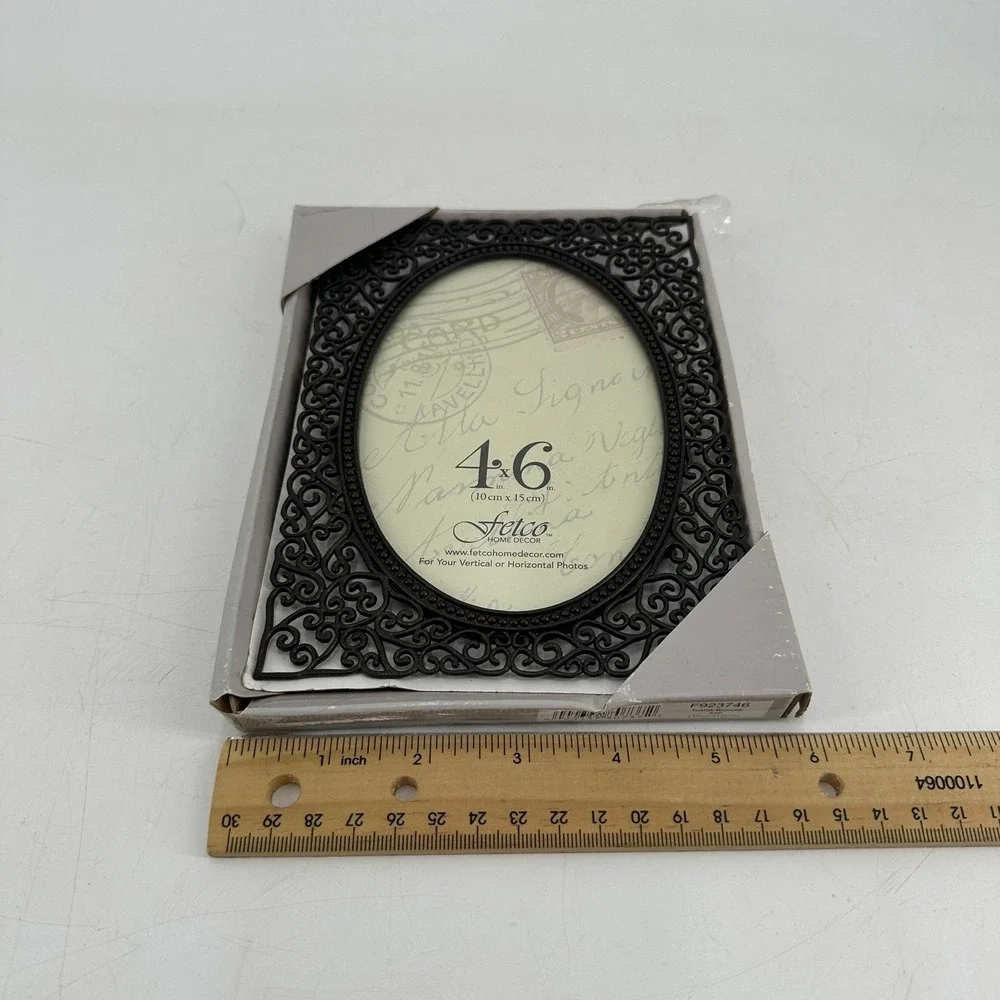 Fetco Home Decor Ivana-Bronze 4x6 Oval Scrollwork Picture Frame F923746 NIB